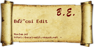 Bécsi Edit névjegykártya