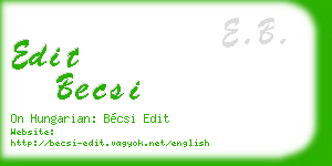 edit becsi business card